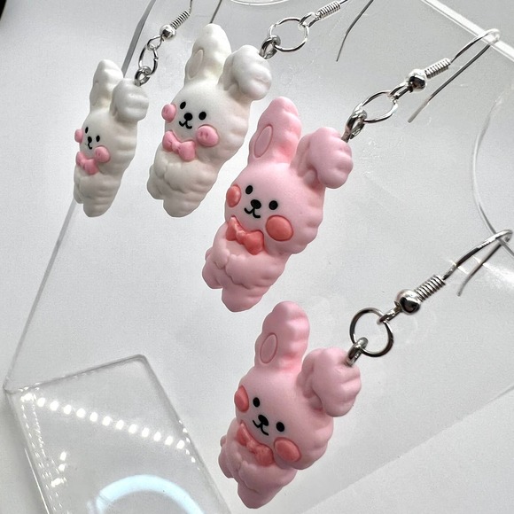Bunny Earrings - Rabbit Earrings - Easter Earrings - Girl Earrings - DDLG - Picture 6 of 10